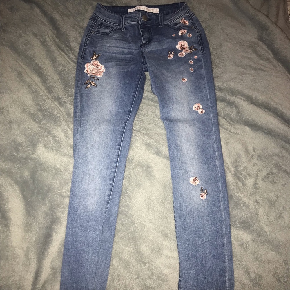 🦋 flower skinny jeans